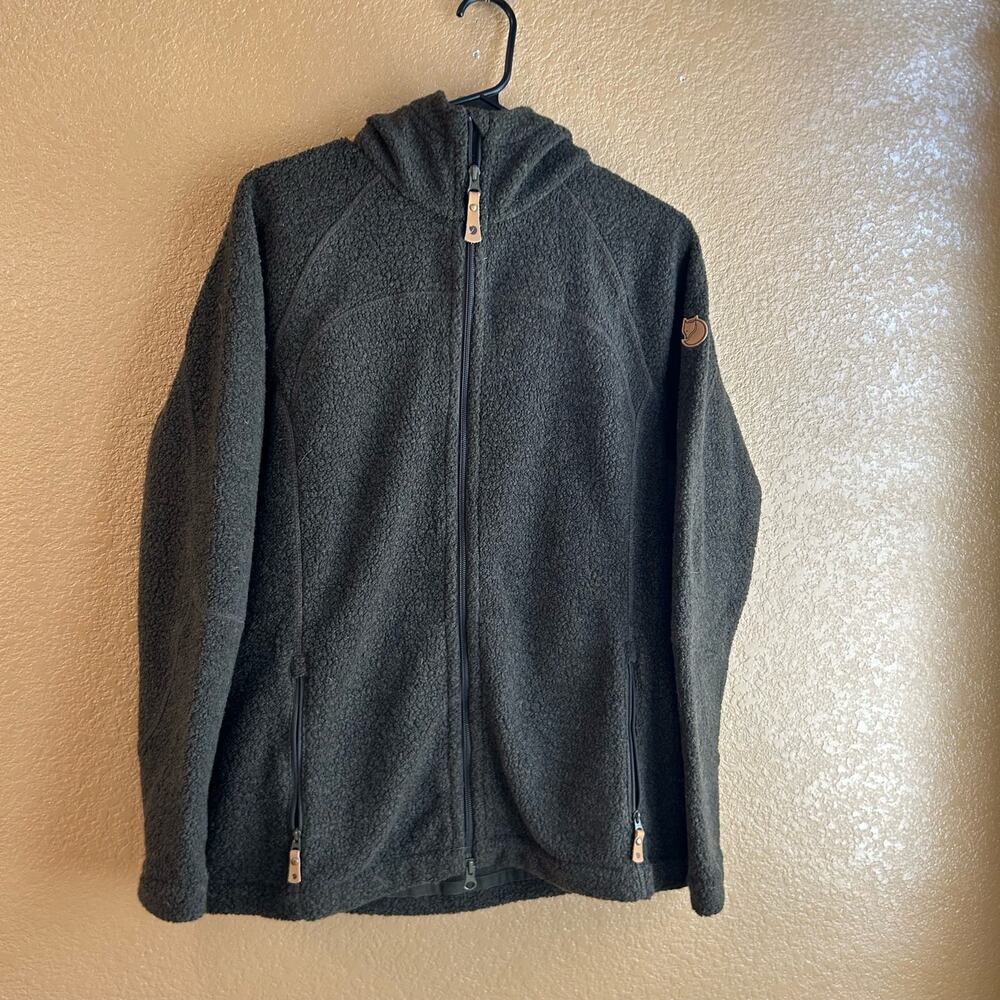FJÄLLRÄVEN KAITUM Fleece Jacket Wool Blend Dark Olive/Dark Olive women sm